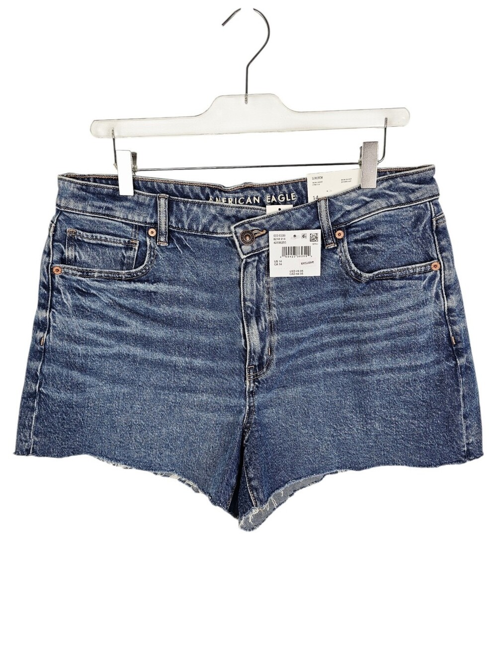 American Eagle Stretch Crossover Denim Mom Jean Shorts NWT